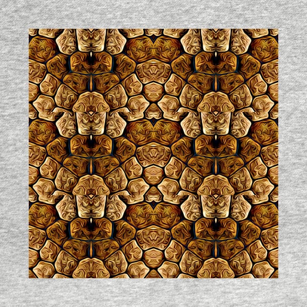 Brown Snakeskin Texture Artistic Pattern Number 6 by BubbleMench